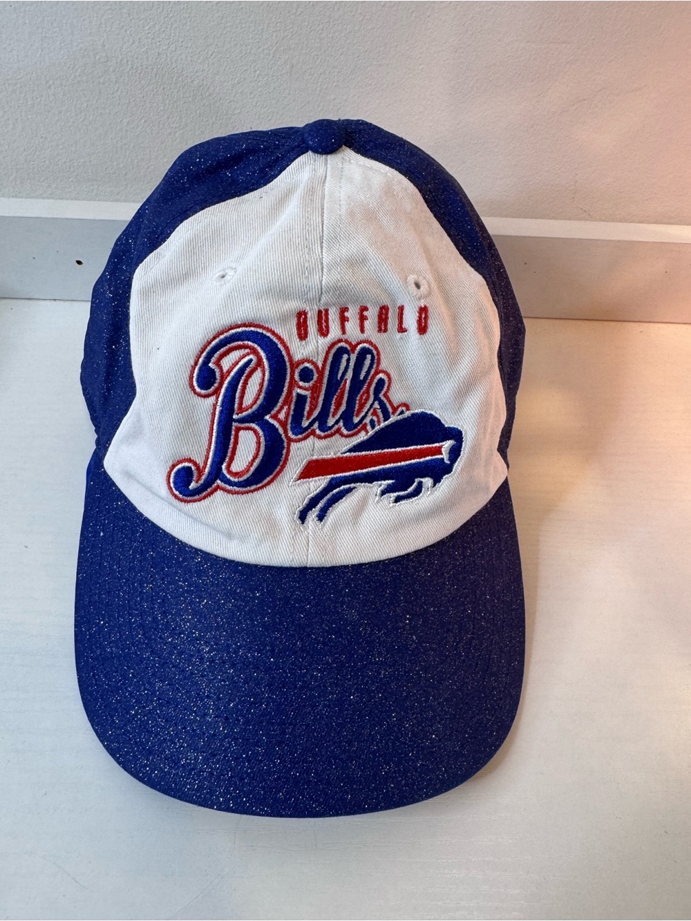 NFL Blue and White Buffalo Bills Glitter Cap